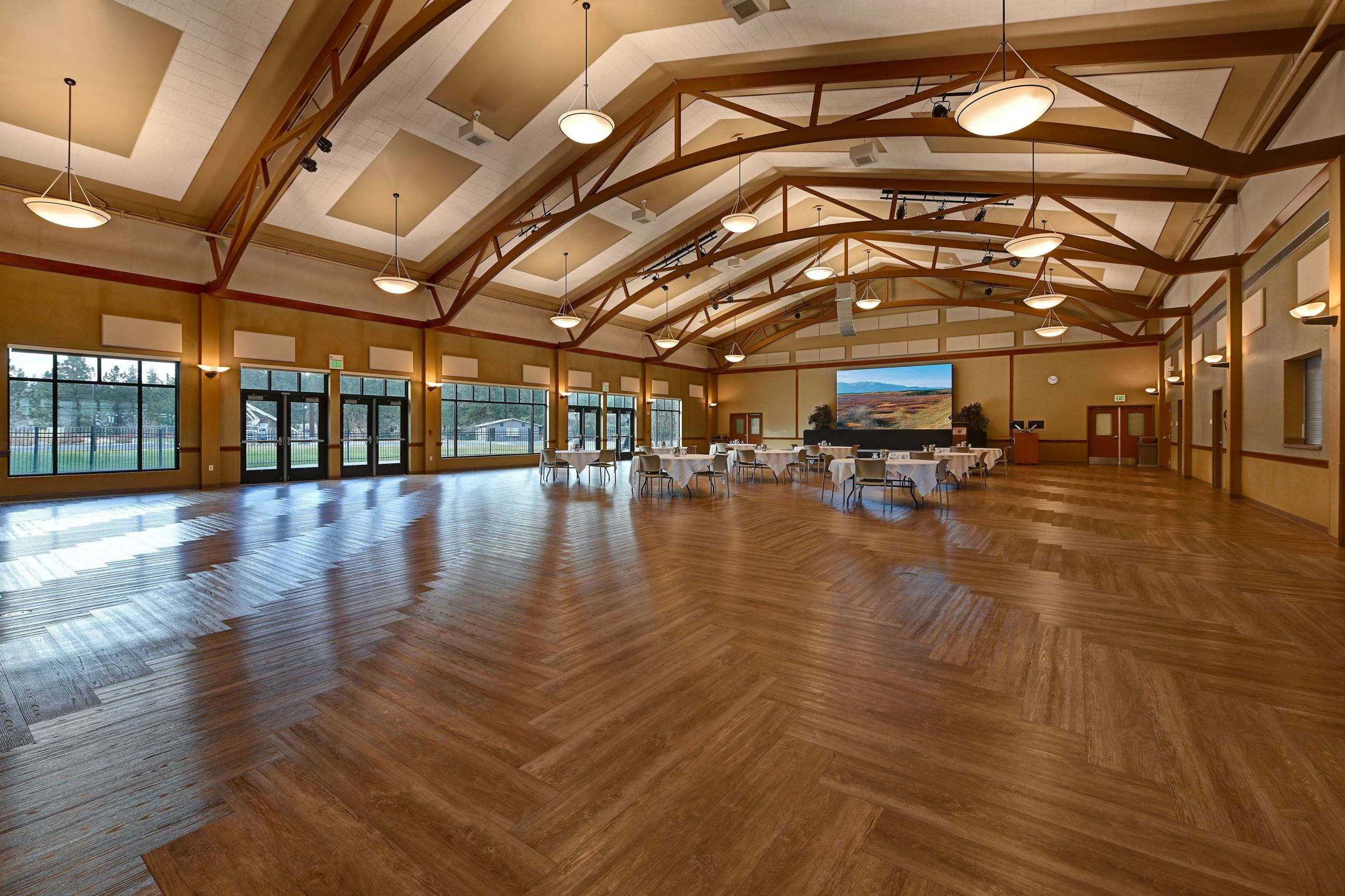 The empty Great Room at CenterPlace