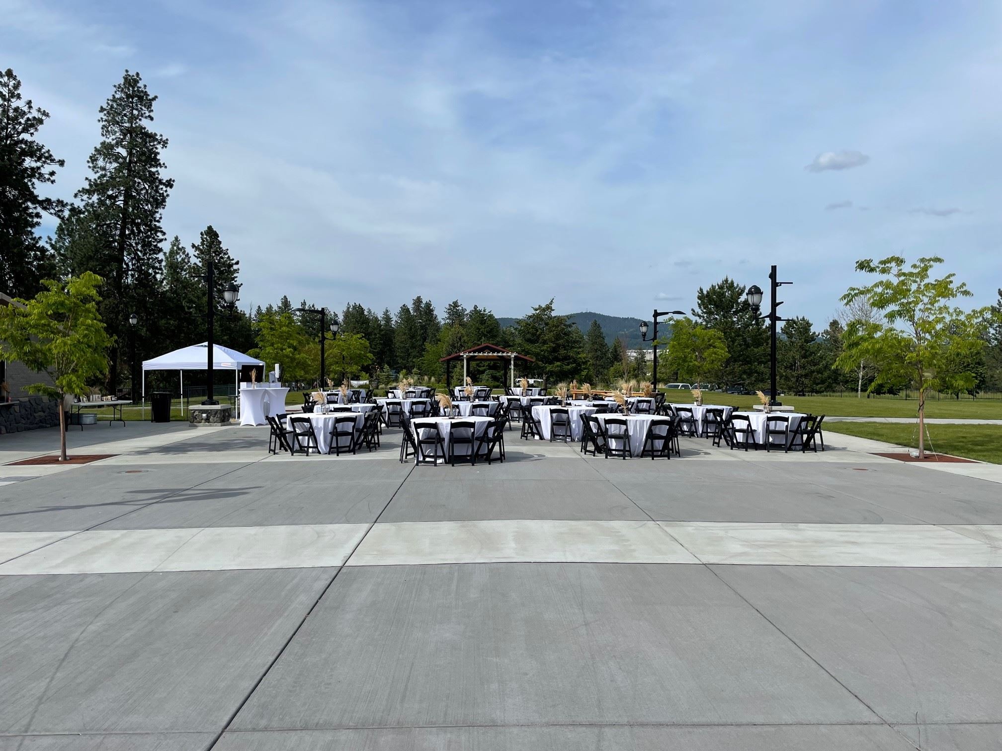 Plaza reception on the West Lawn at CenterPlace
