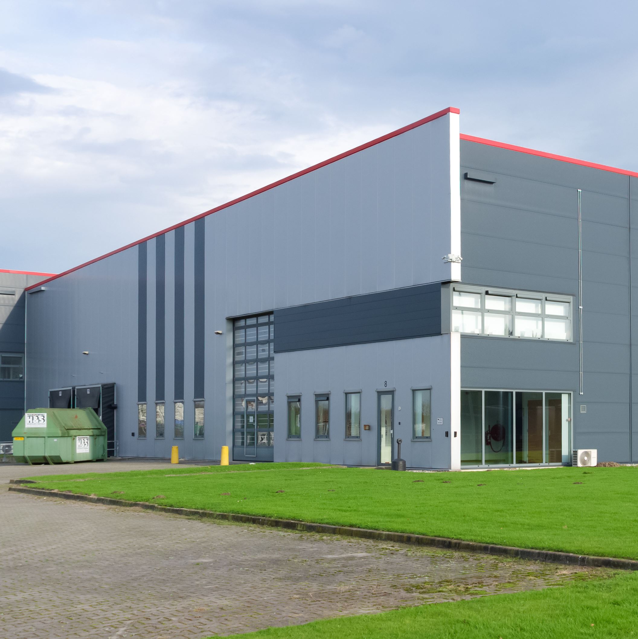 Commercial building in industrial park.