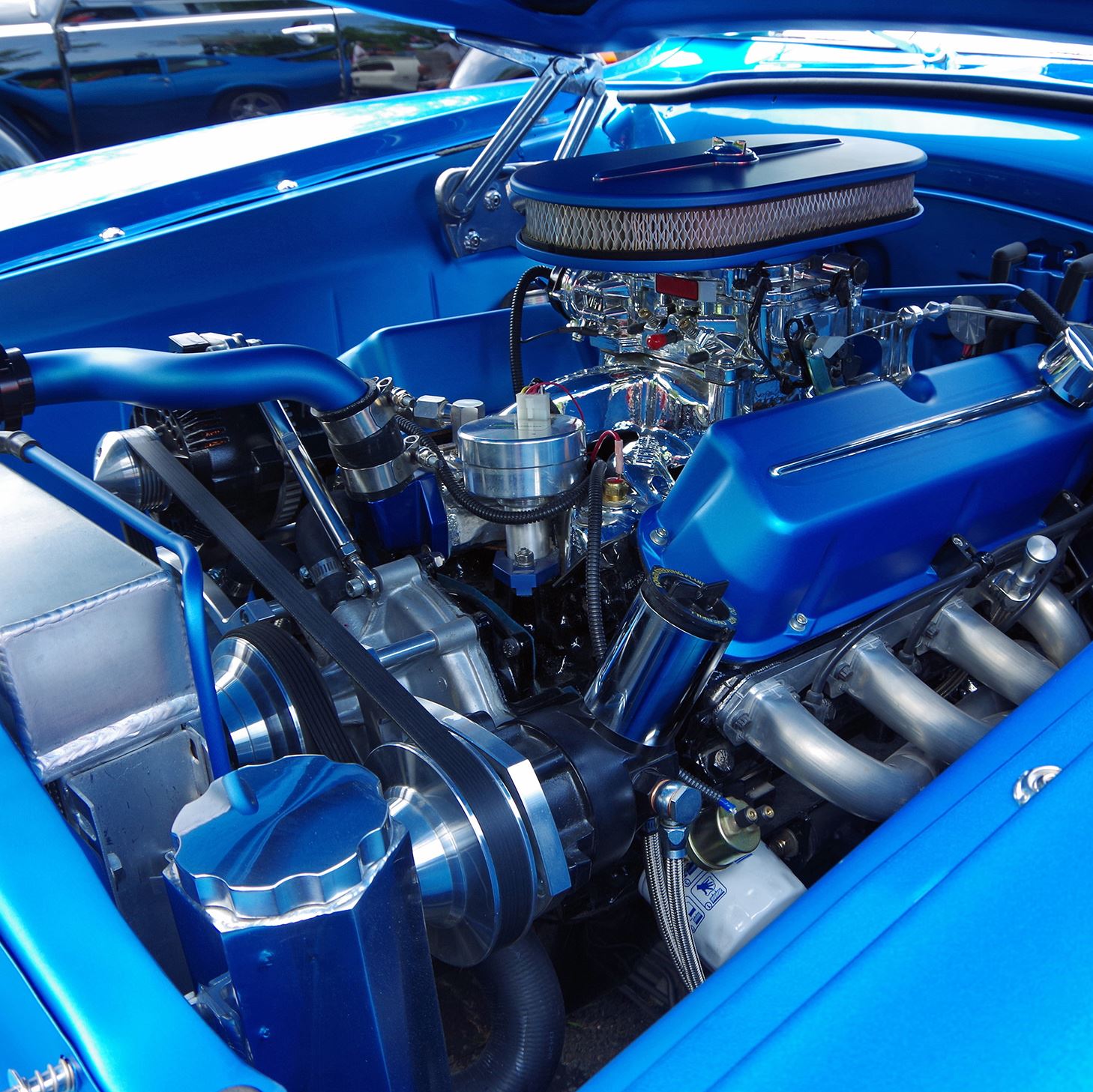 Image of a hot rod engine that could be placed in a vehicle.
