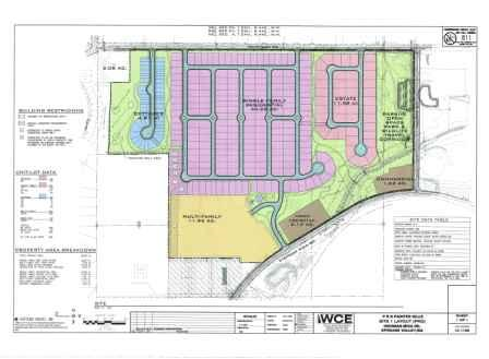 Schematic showing proposed subdivision applied to current land parcel.