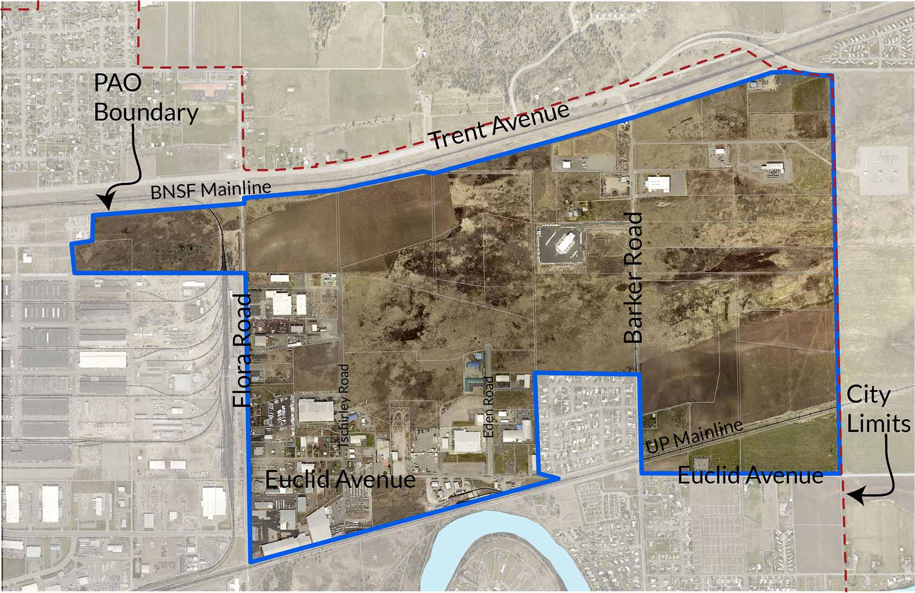 Map Showing the Planned Area Ordinance Boundary